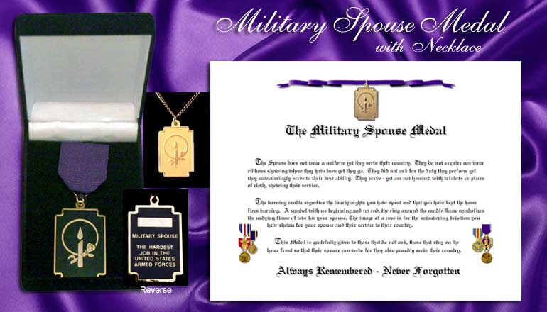 The Military Spouse Medal with Necklace